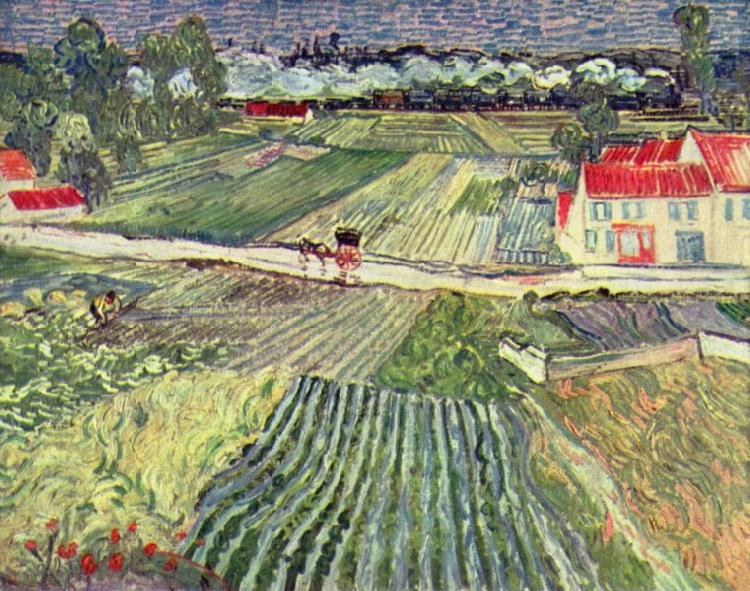 Vincent Van Gogh Landschaft bei Auvers im Regen oil painting picture